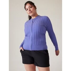 NWT Athleta Fairway Sweater Plus 2X 20W 22W Adonis‎ Blue Full Zip Golf Athletic